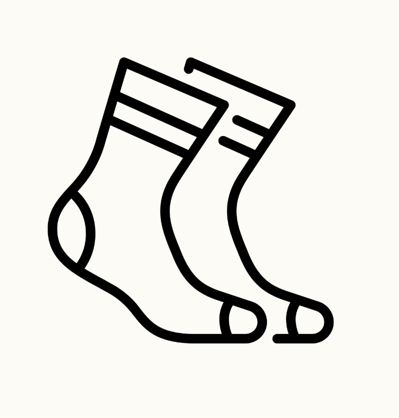 Liniengrafik von zwei Socken – Produktkategorie-Icon für Socken